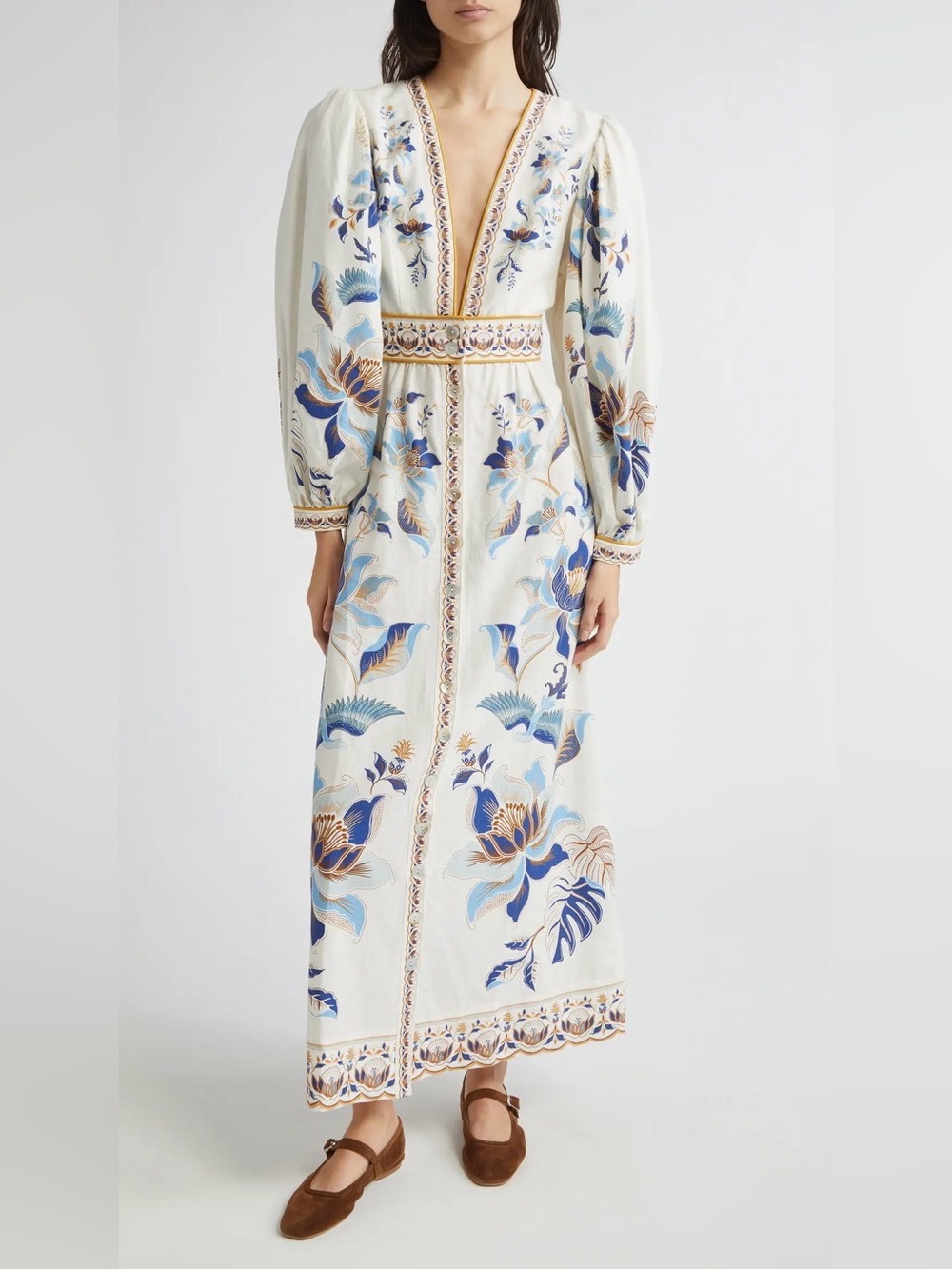 Farm Rio Linen Blend Maxi Dress XL - Picture 2 of 6
